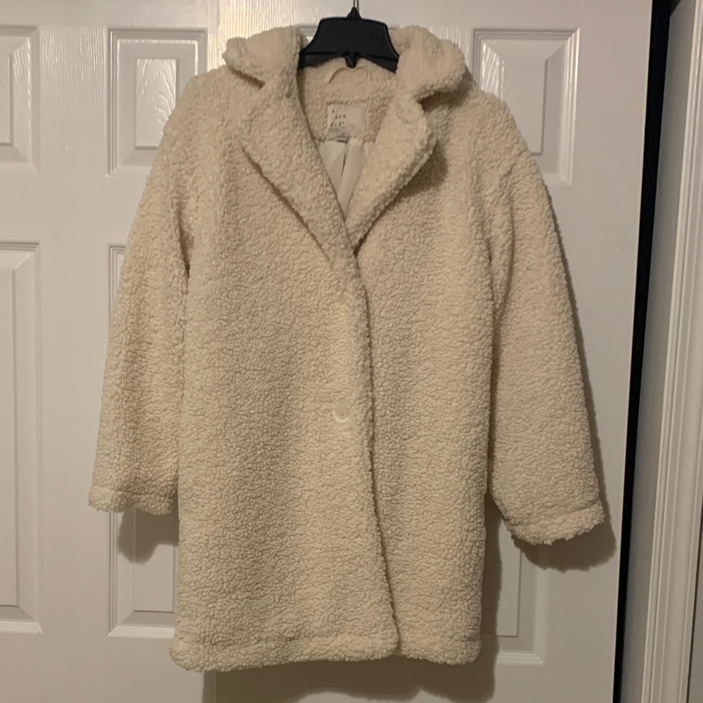 A New Day Ivory Teddy Jacket size XS NEW